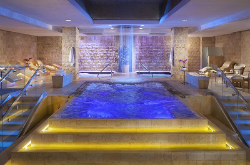 Relax at the Roman-inspired baths.