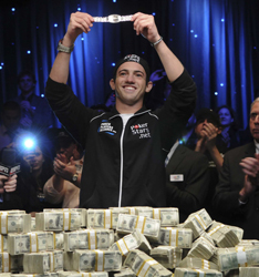Joe Cada is all smiles after winning the 2009 WSOP Main Event.