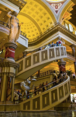 One of The Forum's unique spiral escalators.
