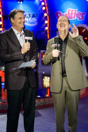 The voices of the World Series of Poker, Lon McEachern and Norman Chad.