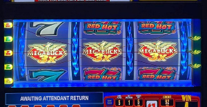 The win was on Megabucks Triple Red Hot 7s Spitfire Multipliers.