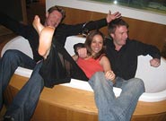 Ryan, Becky and Tomas and the hot tub